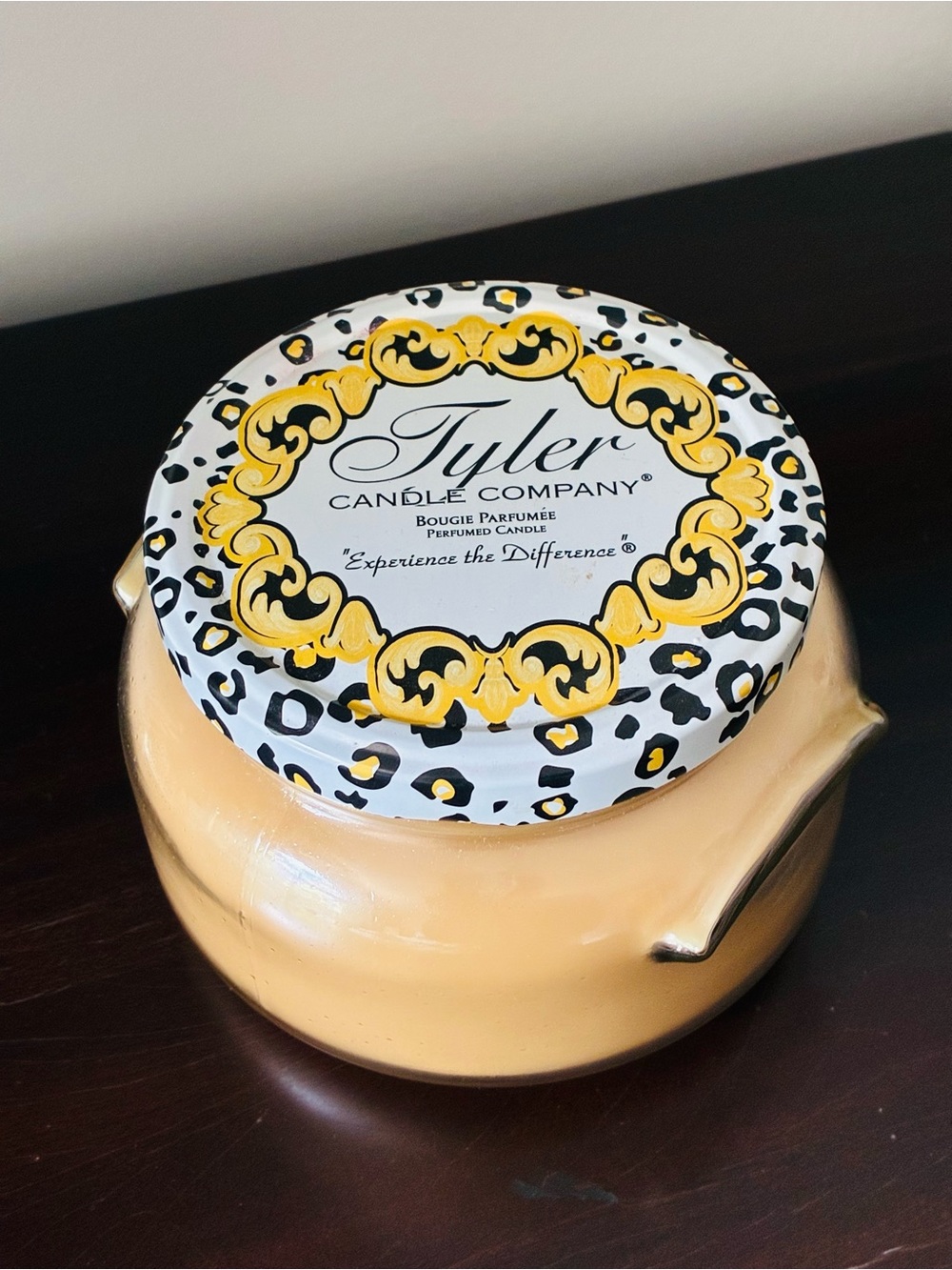 Tyler Candle, 2 Wick / 22 ounce, Cinnabuns, Animal Print Lid, NWT